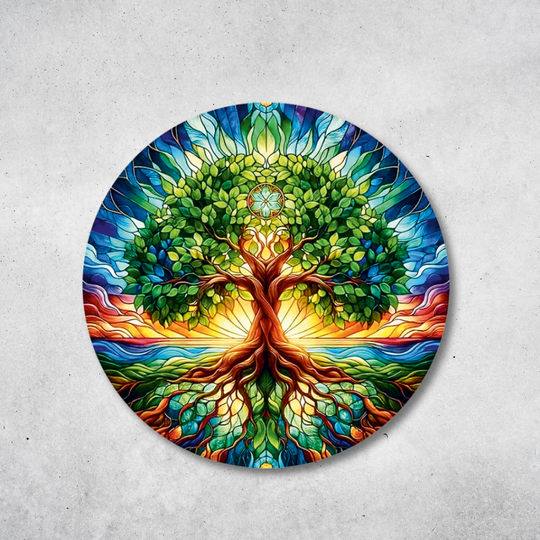 Baum des Lebens - Rundes Metallschild