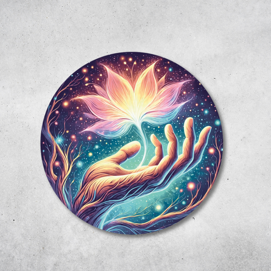 Blume des Lebens - Rundes Metallschild