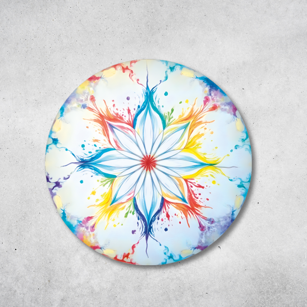 Blume des Lebens - Rundes Metallschild