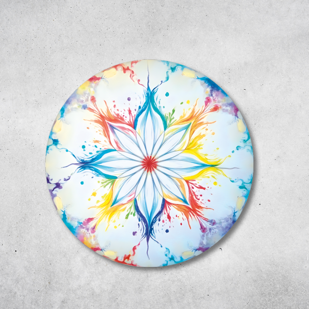 Blume des Lebens - Rundes Metallschild