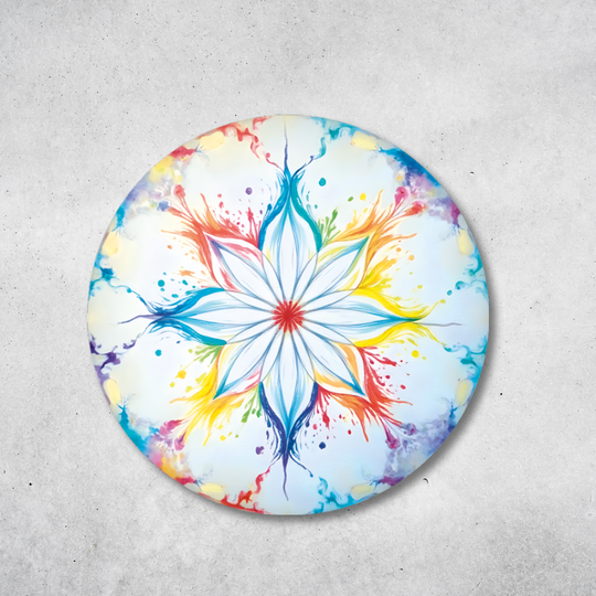 Blume des Lebens - Rundes Metallschild