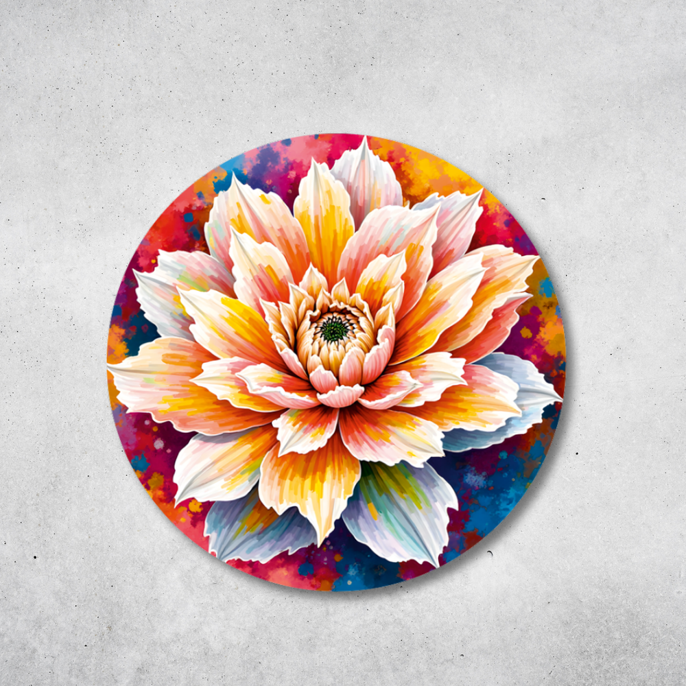 Blume des Lebens - Rundes Metallschild