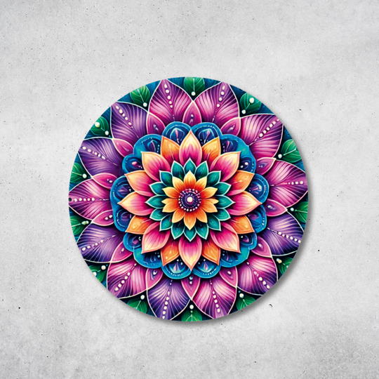 Blume des Lebens - Rundes Metallschild