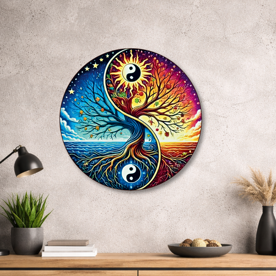 Baum des Lebens - Rundes Metallschild