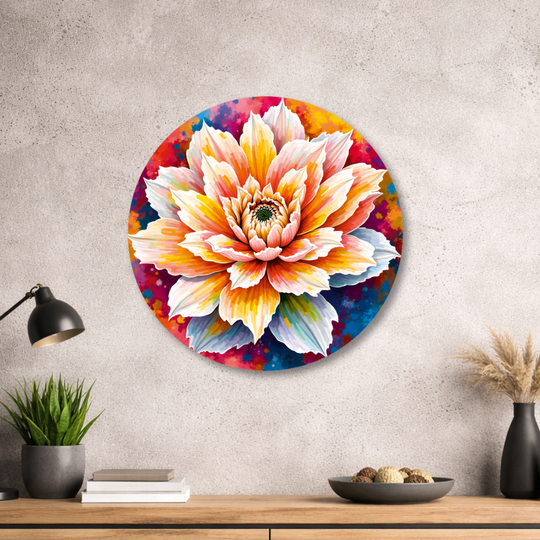 Blume des Lebens - Rundes Metallschild