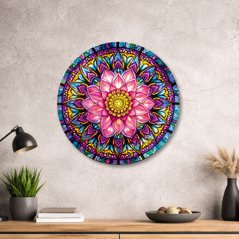 Blume des Lebens  - Rundes Metallschild