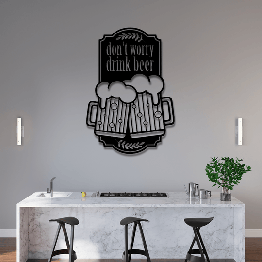 Don't worry drink Beer - Wandbild - Laserfactory Austria