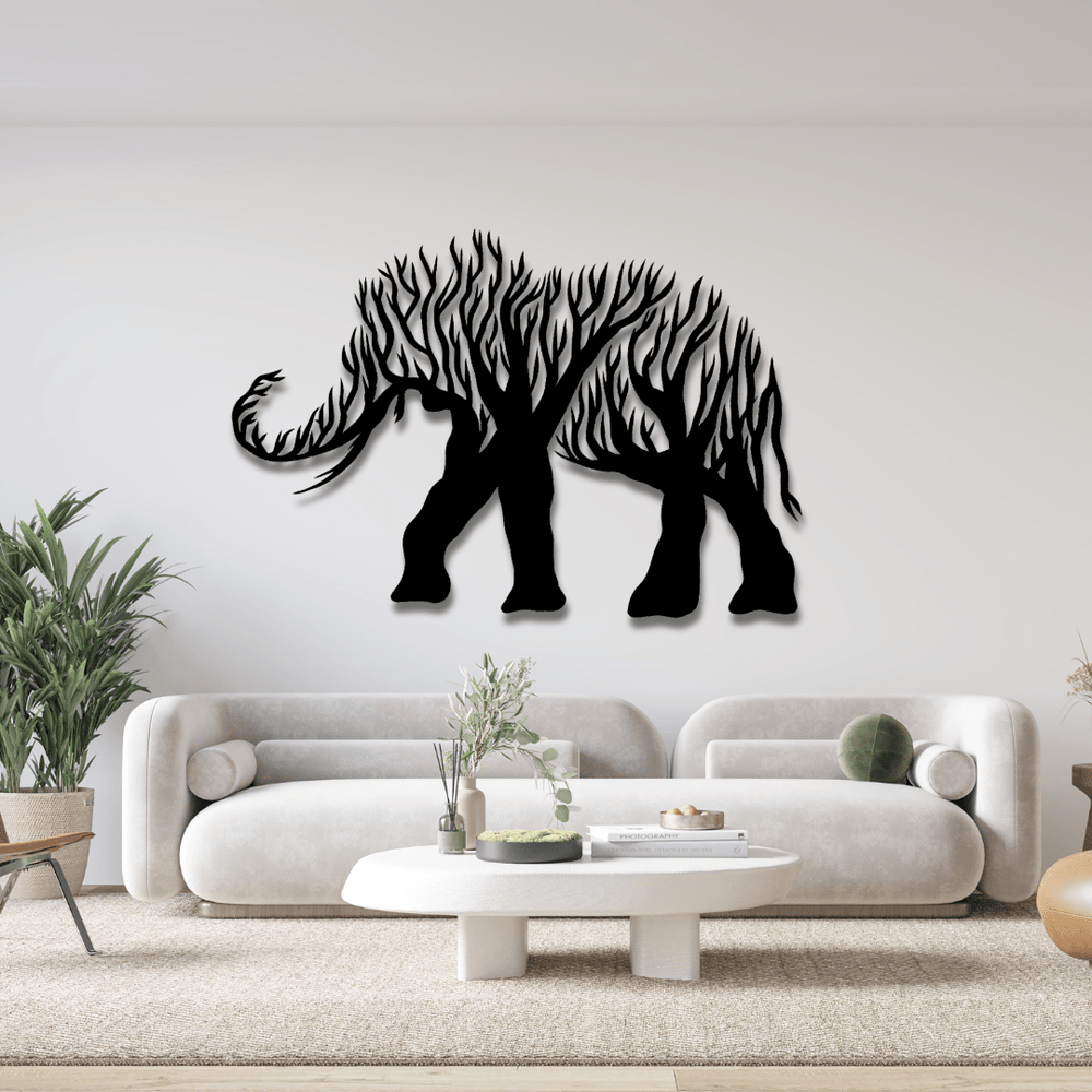 Modernes Metallbild Elefant – Elegantes Wanddekor mit Naturmotiv - Laserfactory Austria