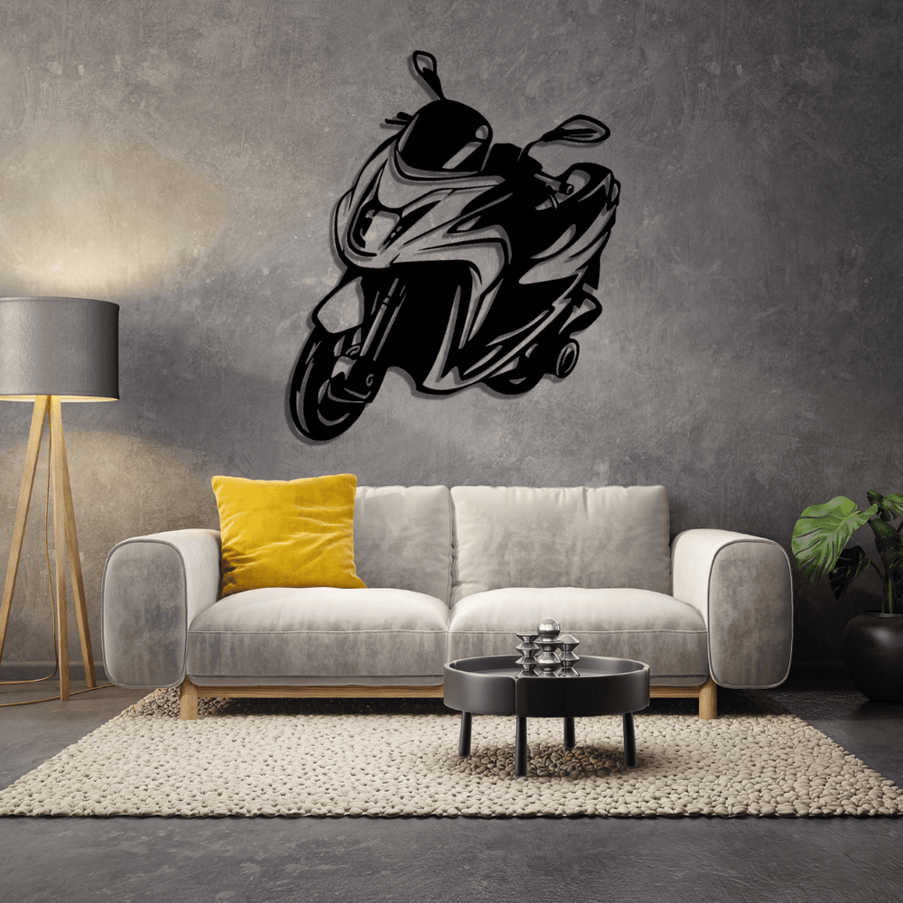 Motorrad Silhouette aus Metall - Laserfactory Austria