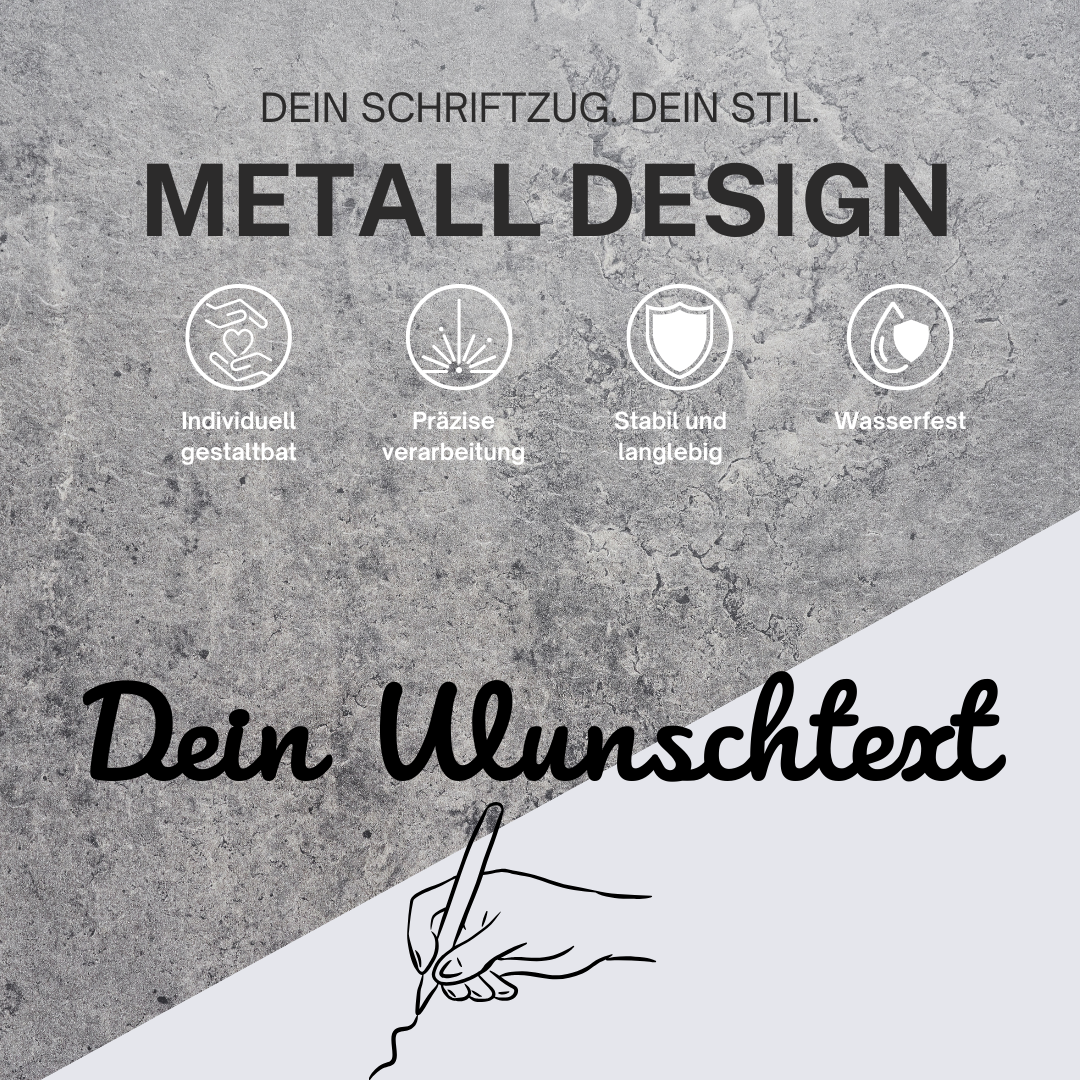 Sonderwunsch Wunschtext - Personalisierter Metall-Schriftzug