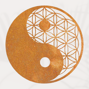 Yin Yang Blume des Lebens - Elegante Metall-Deko